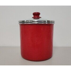 Golden Rabbit Enamelware - 2qt Canister (Solid Red) Solid Red